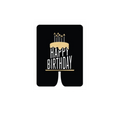 Black and gold birthday card with cake and candles birthday theme from Parte Haus party supply store in Bethesda MD