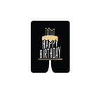 Black and gold birthday card with cake and candles birthday theme from Parte Haus party supply store in Bethesda MD