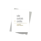 White elegant birthday card with gold and black text for birthday from Parte Haus party supply store in Bethesda Maryland