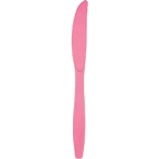 Candy pink plastic knife with smooth handle for birthday celebration from Parte Haus party supply store in Bethesda MD.