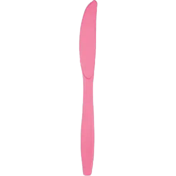 Candy pink plastic knife with smooth handle for birthday celebration from Parte Haus party supply store in Bethesda MD.
