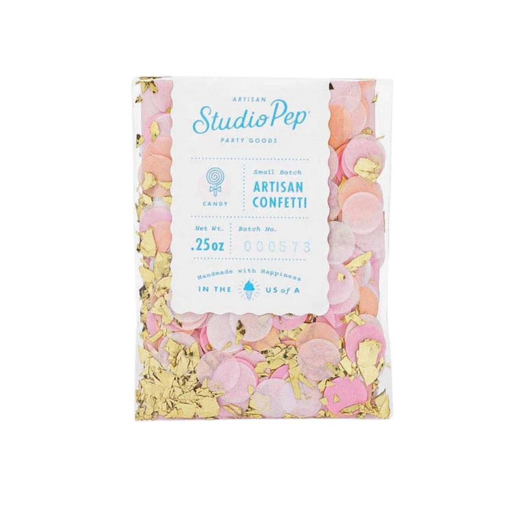 Pink and gold confetti mini pack colorful decor from Parte Haus party supply store in Bethesda Maryland