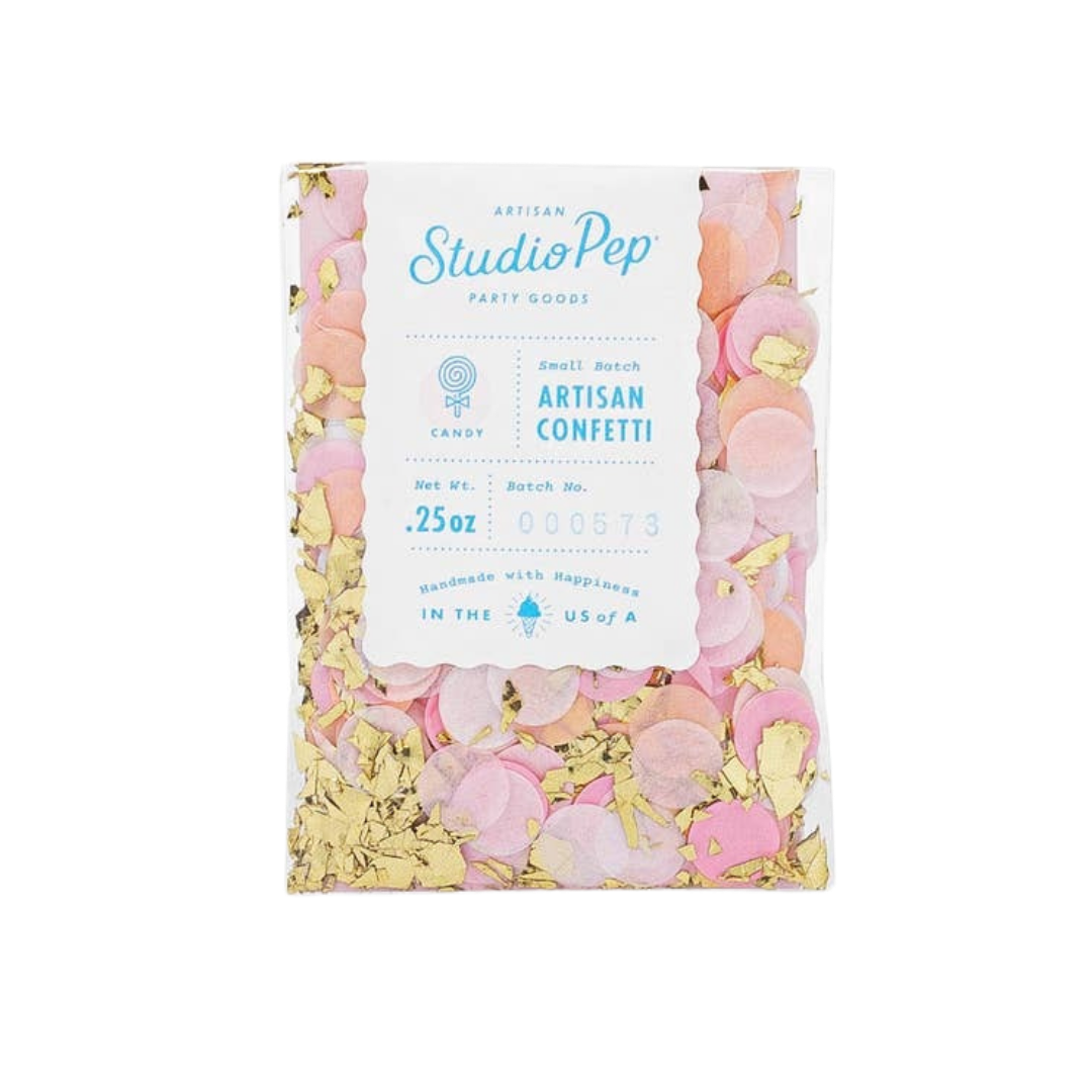 Pink and gold confetti mini pack colorful decor from Parte Haus party supply store in Bethesda Maryland