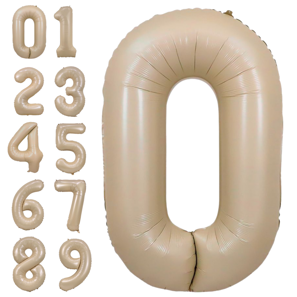 Caramel 0-9 Number Foil Balloon, 34in
