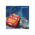 Blue Cars 3 lunch napkins featuring red and gray race cars birthday theme from Parte Haus party supply store in Bethesda Maryland
