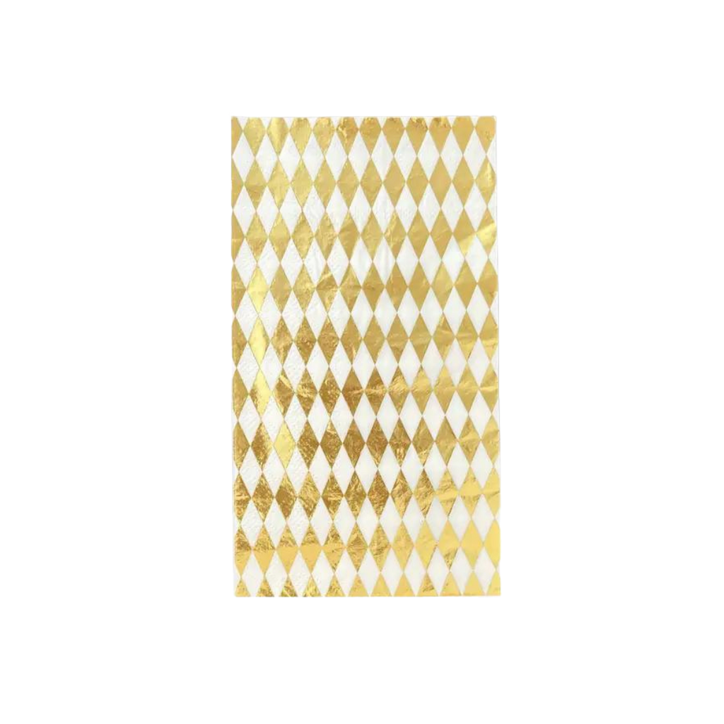 Gold diamond guest napkin with geometric pattern for celebrations from Parte Haus party supply store in Bethesda MD