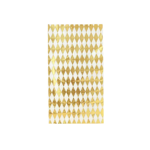 Gold diamond guest napkin with geometric pattern for celebrations from Parte Haus party supply store in Bethesda MD