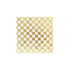 Gold checkered cocktail napkin with metallic finish for celebrations from Parte Haus party supply store in Bethesda MD