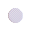 Purple checkerboard dinner plate with pastel check pattern birthday from Parte Haus party supply store in Bethesda MD.