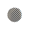 Black and white checkered dinner plate classic design for celebrations from Parte Haus party supply store in Bethesda MD