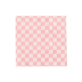 Tickle Me Pink cocktail napkin with pink and white checkered pattern birthday from Parte Haus party supply store in Bethesda MD.