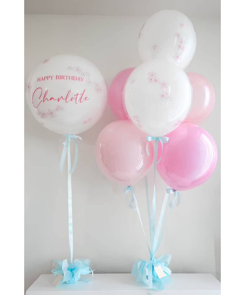 Cherry Blossom Romance Personalized Balloons