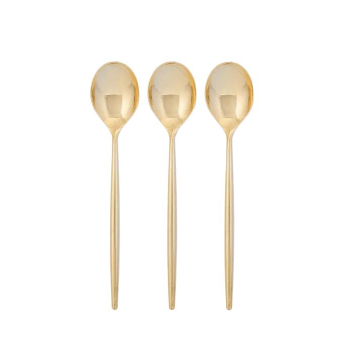 Gold Chic Round Spoons - 20 pcs