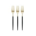 Navy and gold forks modern metallic flatware set for elegant dinner from Parte Haus party supply store in Bethesda MD.