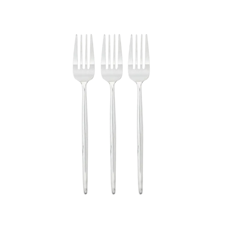 Silver Chic Round Forks - 20 pcs