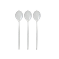 Silver round spoons set of three with chic modern look from Parte Haus party supply store in Bethesda Maryland