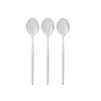 Silver round spoons set of three with chic modern look from Parte Haus party supply store in Bethesda Maryland