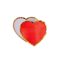 Red and white heart shaped plates with gold rim Valentine theme from Parte Haus party supply store in Bethesda MD.