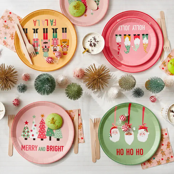 Multicolored Christmas Characters Plates