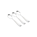 Silver plastic spoons with classic design for events from Parte Haus party supply store in Bethesda Maryland