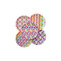 Colorful geometric paper plates with bold patterns for celebration from Parte Haus party supply store in Bethesda MD