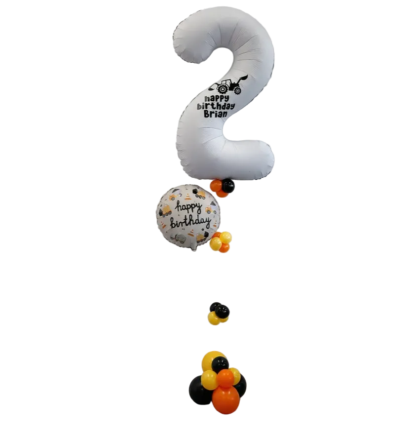 Construction Builder Birthday Balloons