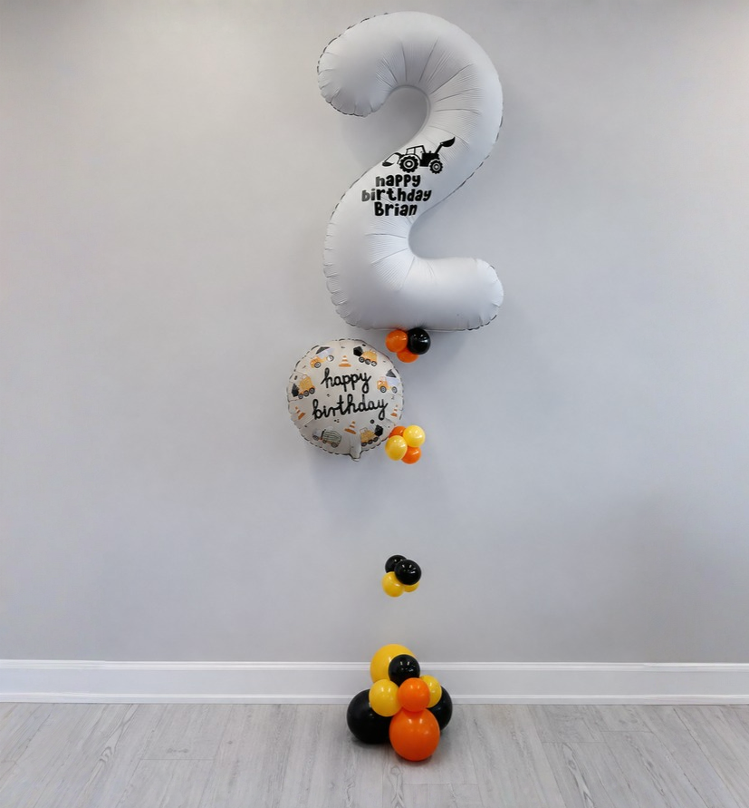 Construction Builder Birthday Balloons