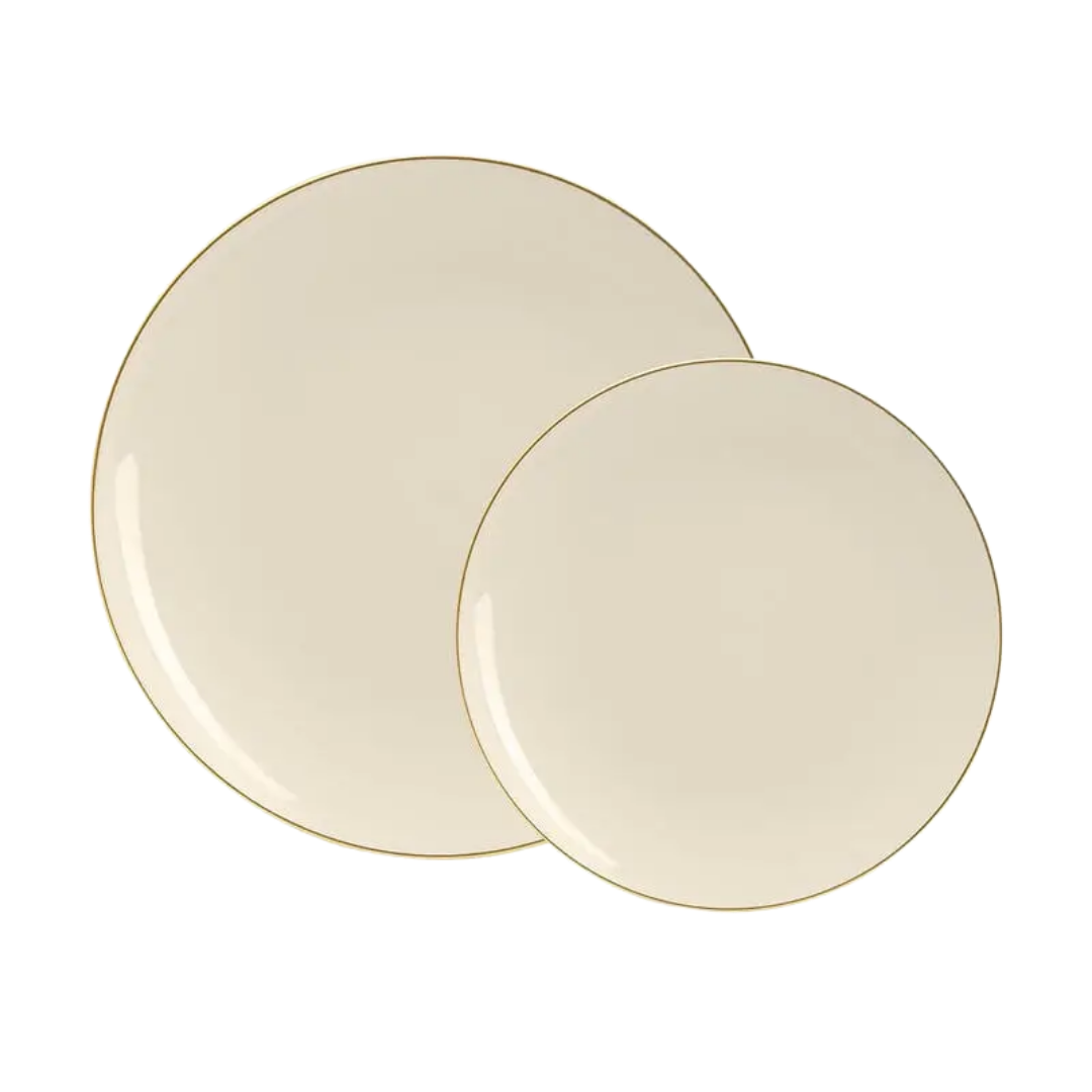 Cream Reusable Plates - 2 sizes