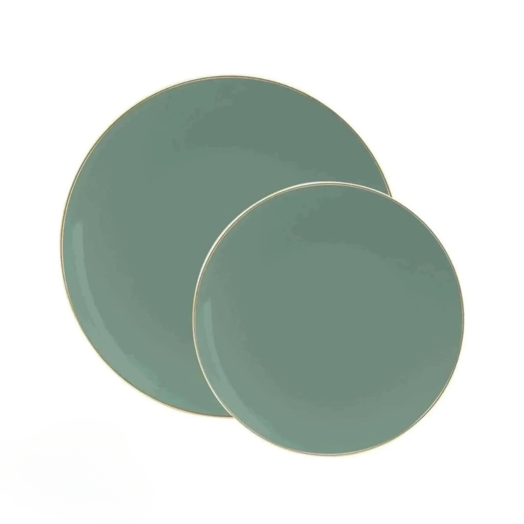 Sage Green Reusable Plates - 2 Sizes