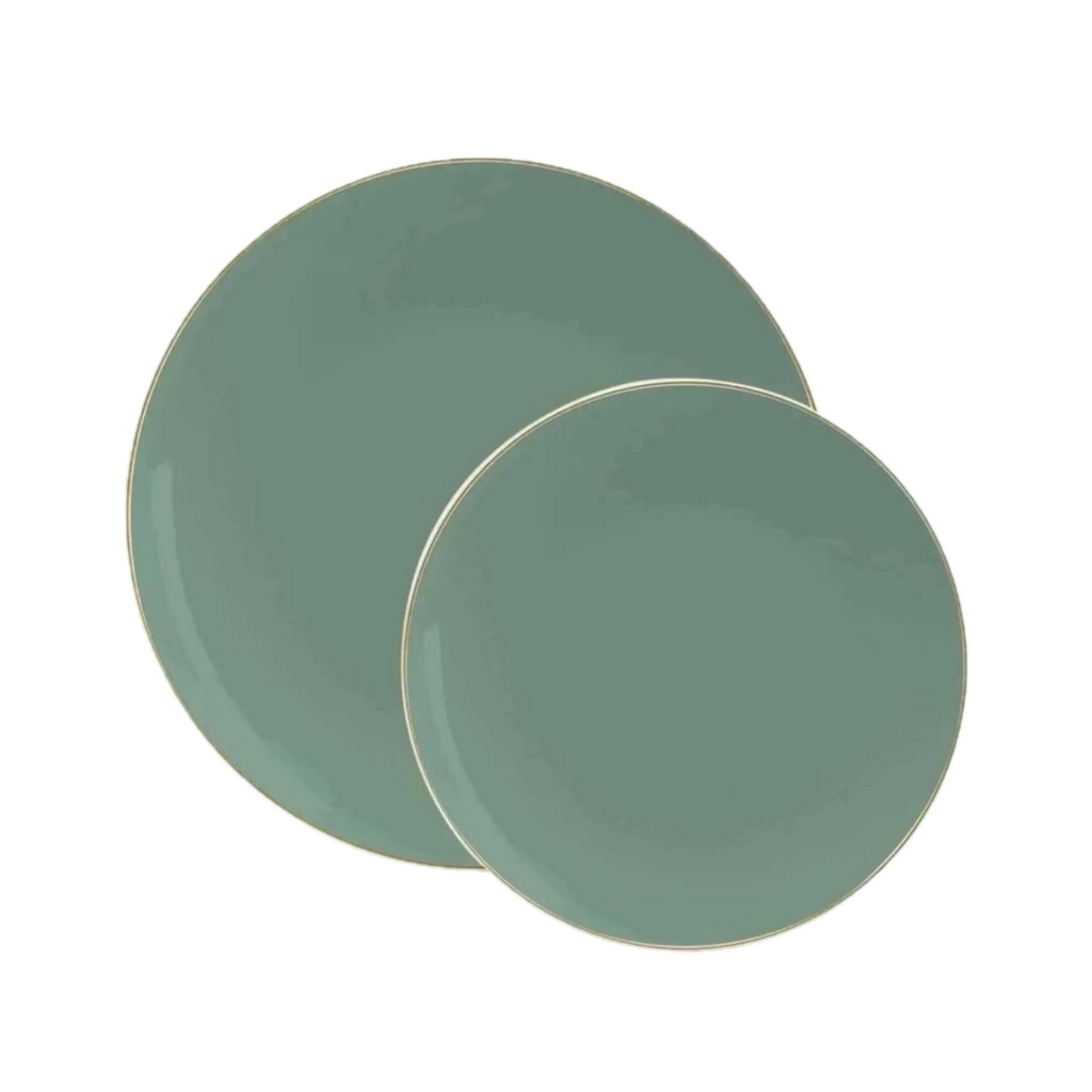 Sage Green Reusable Plates - 2 Sizes