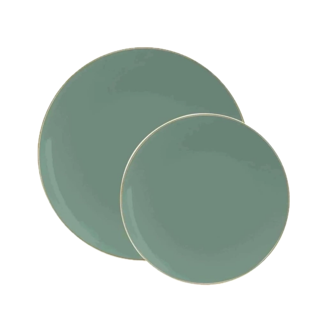 Sage Green Reusable Plates - 2 Sizes