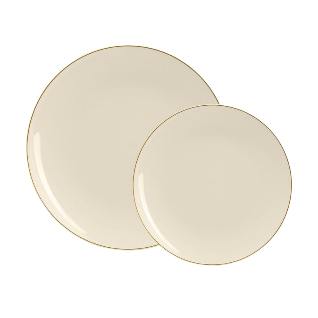 Cream Reusable Plates - 2 sizes