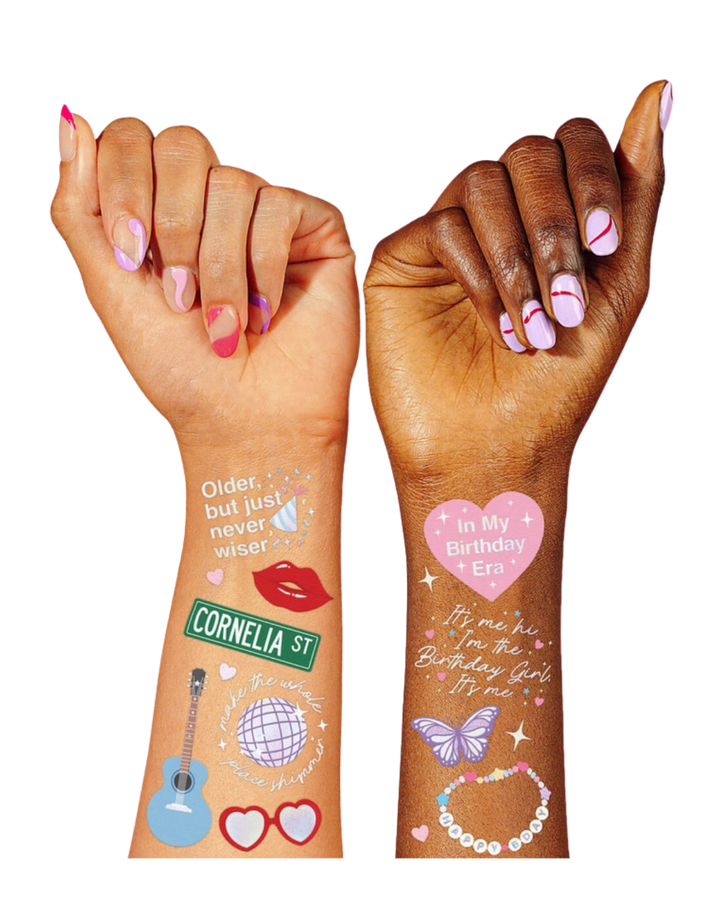Taylor Swift Era Birthday Tattoo Sheets/Favors (50 Tattoos)