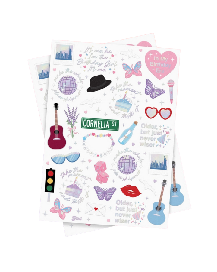 Taylor Swift Era Birthday Tattoo Sheets/Favors (50 Tattoos)