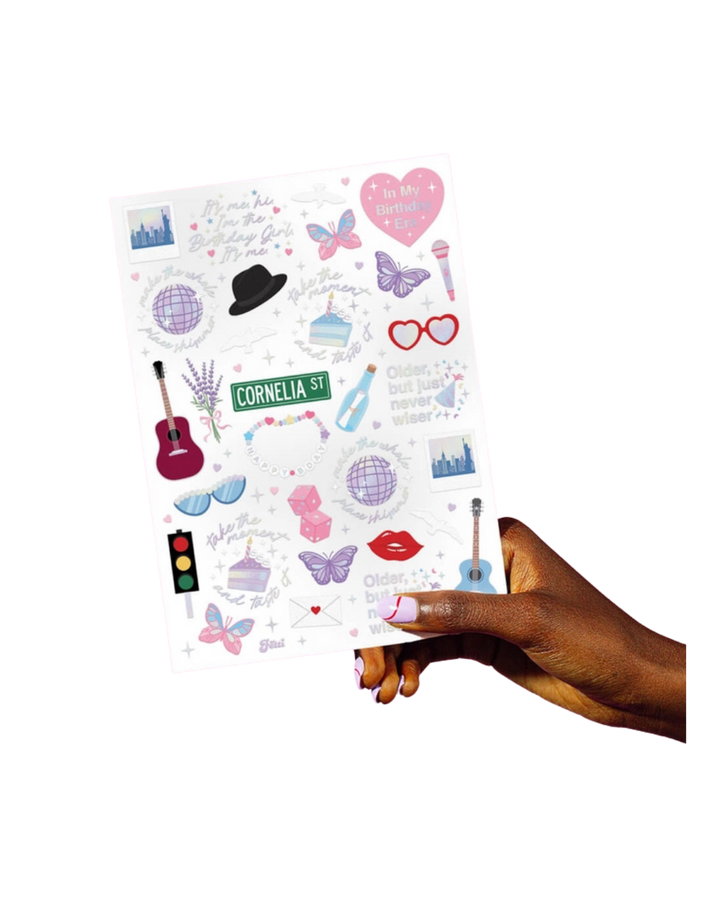 Taylor Swift Era Birthday Tattoo Sheets/Favors (50 Tattoos)
