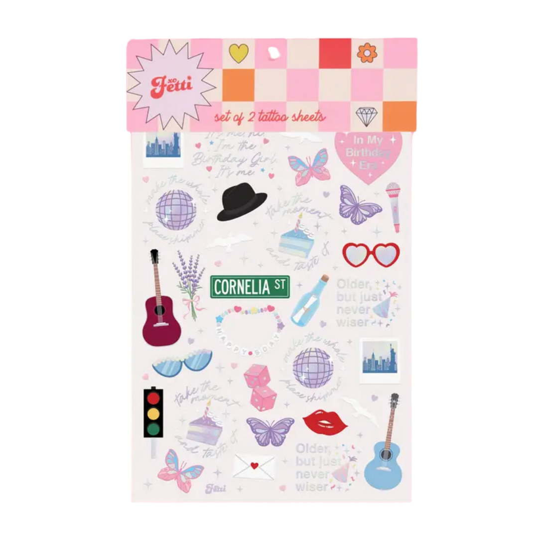 Taylor Swift Era Birthday Tattoo Sheets/Favors (50 Tattoos)