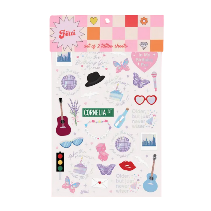 Taylor Swift Era Birthday Tattoo Sheets/Favors (50 Tattoos)