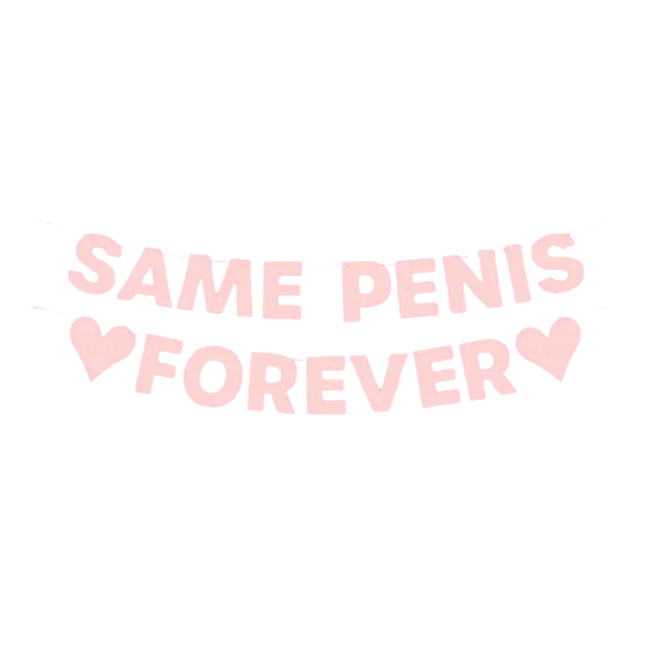 Pink Glitter "Same Penis Forever" Banner