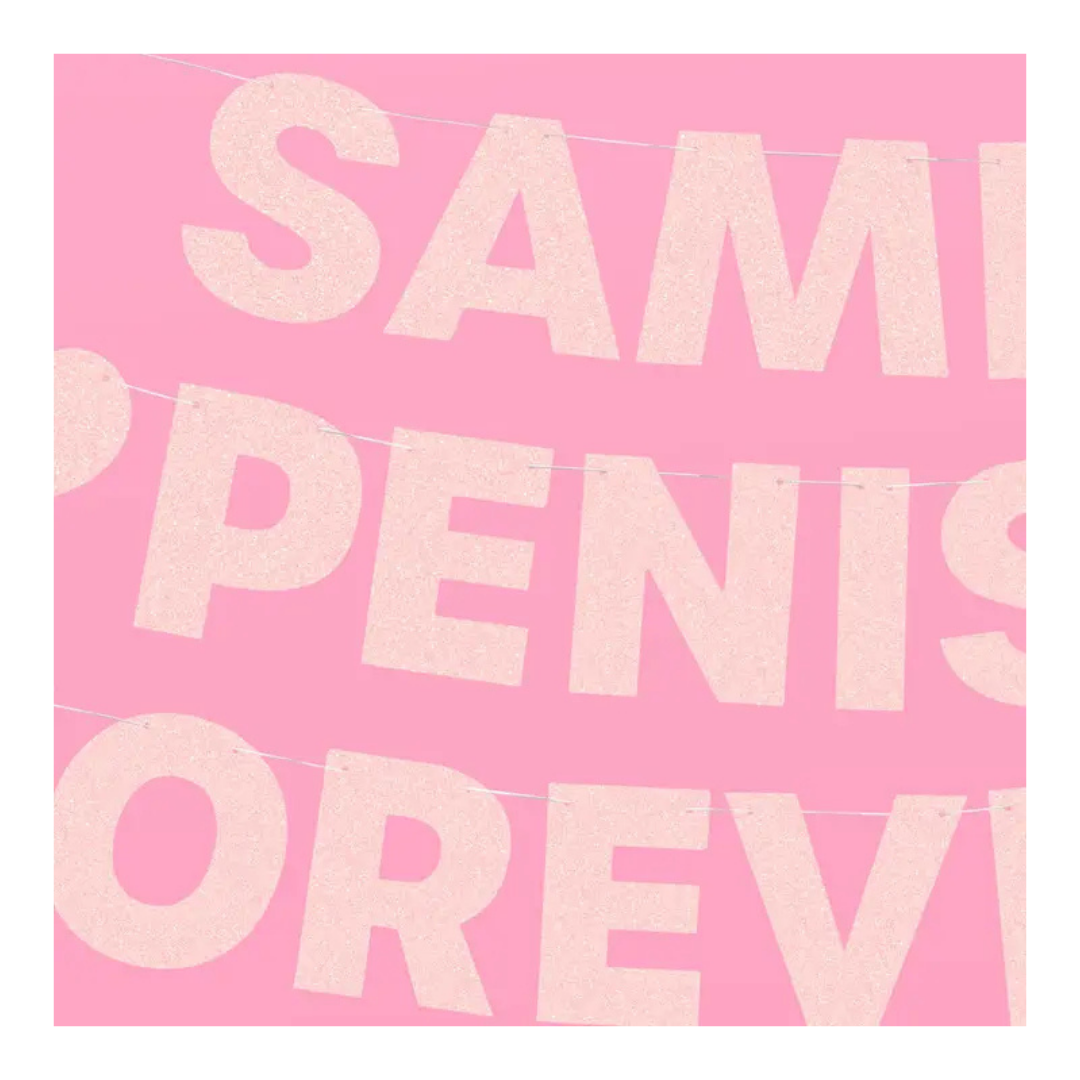 Pink Glitter "Same Penis Forever" Banner
