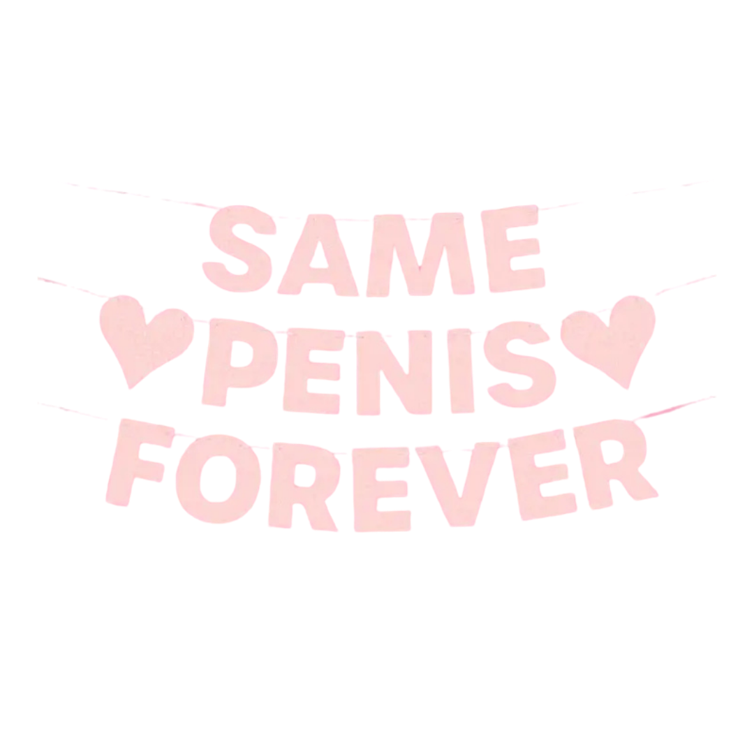 Pink Glitter "Same Penis Forever" Banner