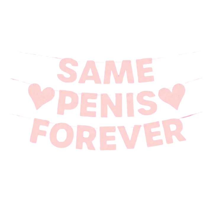 Pink Glitter "Same Penis Forever" Banner