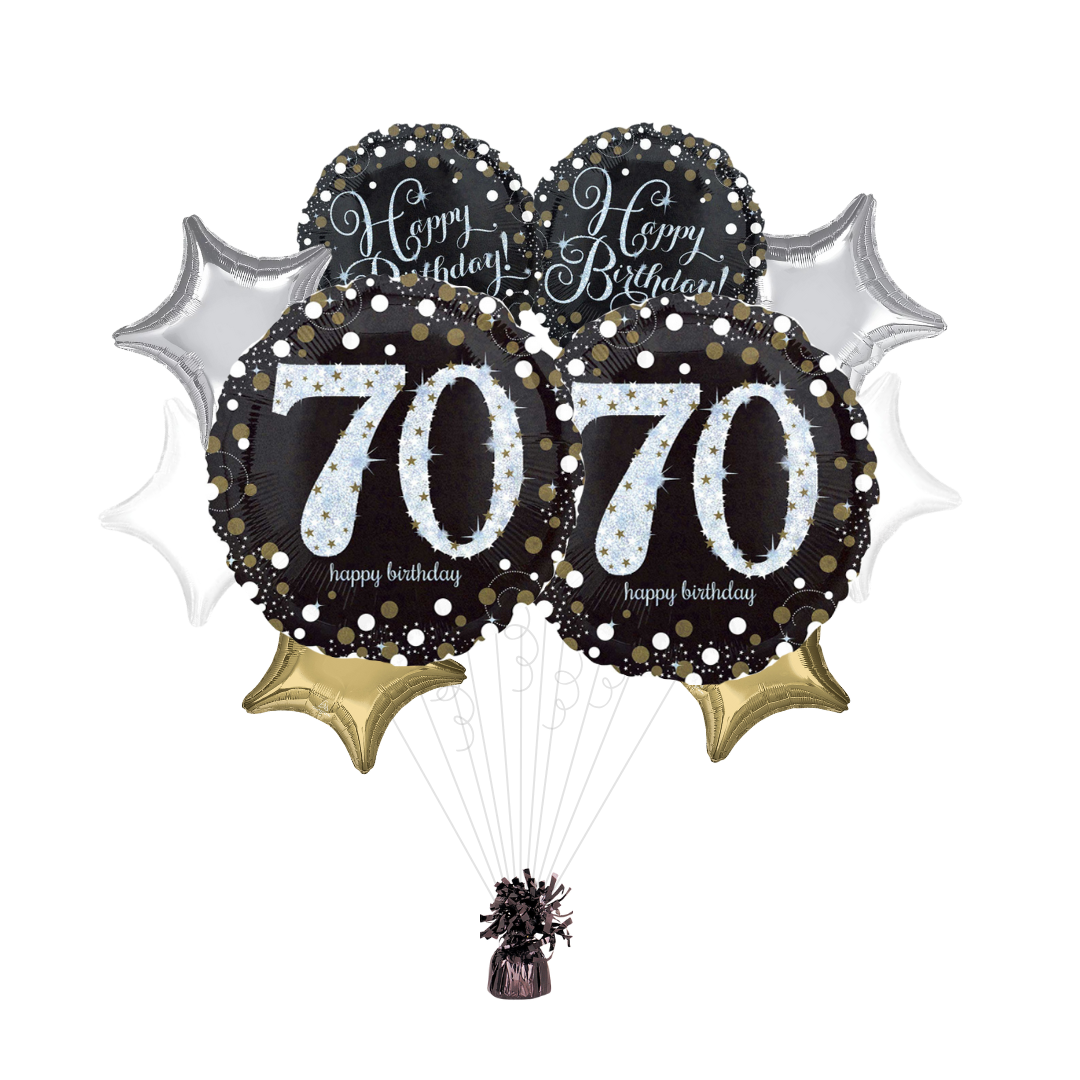 Sparkling Celebration 70th Birthday Foil Balloon Bundle