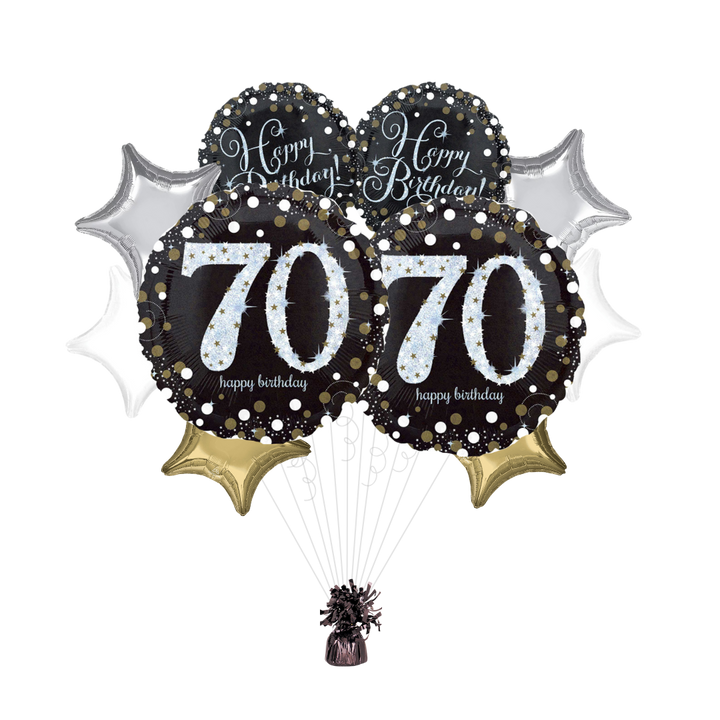 Sparkling Celebration 70th Birthday Foil Balloon Bundle
