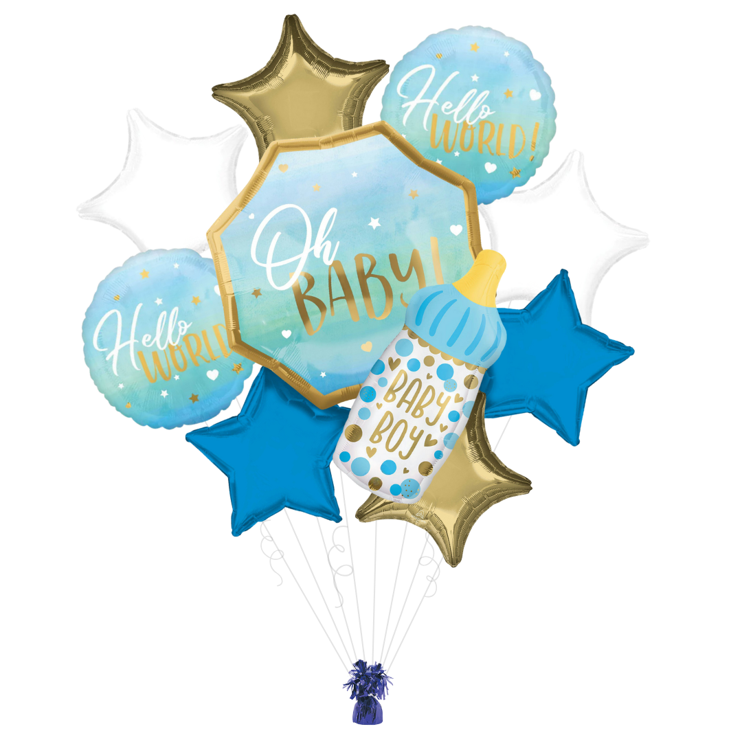 Blue Baby Boy Baby Shower Foil Balloon Bundle