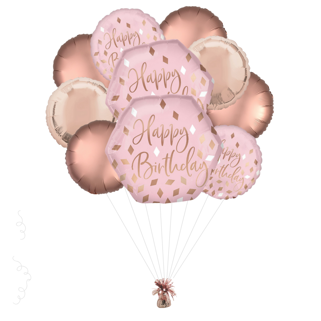 Blush Birthday Foil Balloon Bundle