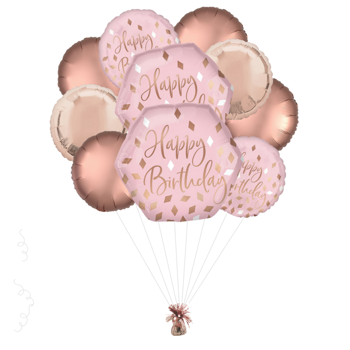 Blush Birthday Foil Balloon Bundle