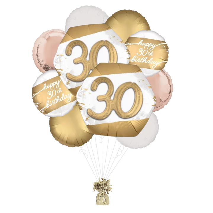 Golden Age 30th Birthday Foil Balloon Bundle