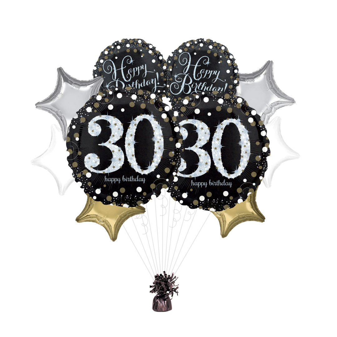 Sparkling Celebration 30th Birthday Foil Balloon Bundle