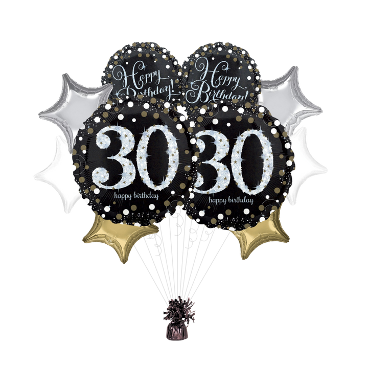 Sparkling Celebration 30th Birthday Foil Balloon Bundle