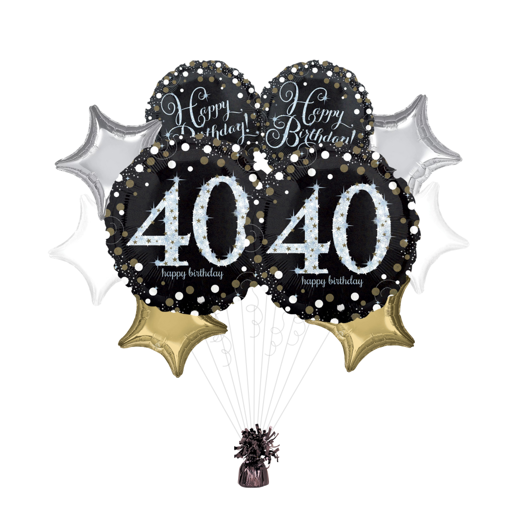 Sparkling Celebration 40th Birthday Foil Balloon Bundle